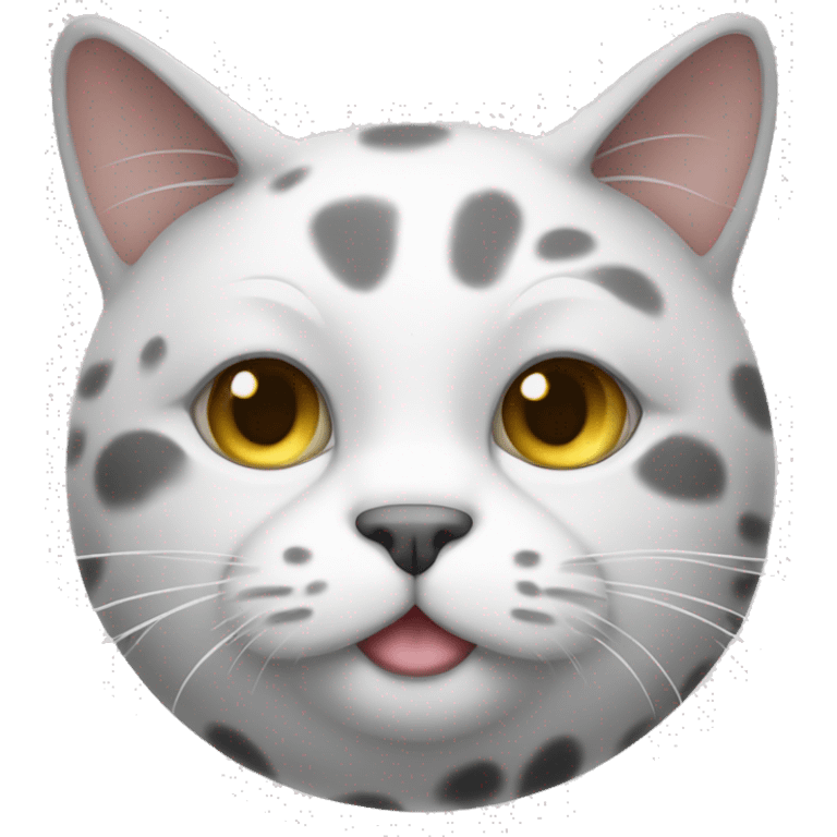 fat cat white with gray spots emoji