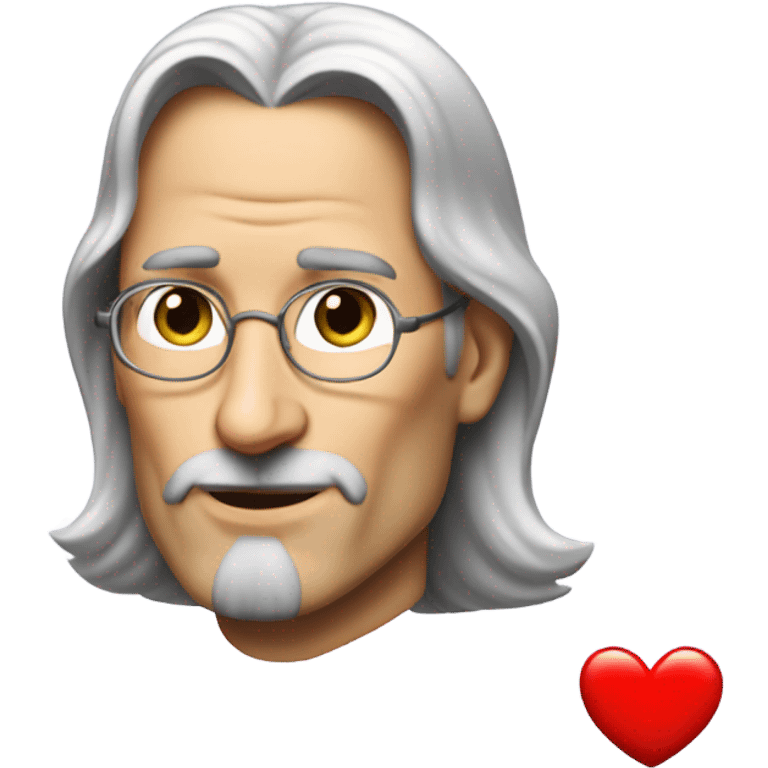 Steve jobs but with hair, flirty kiss and heart emoji