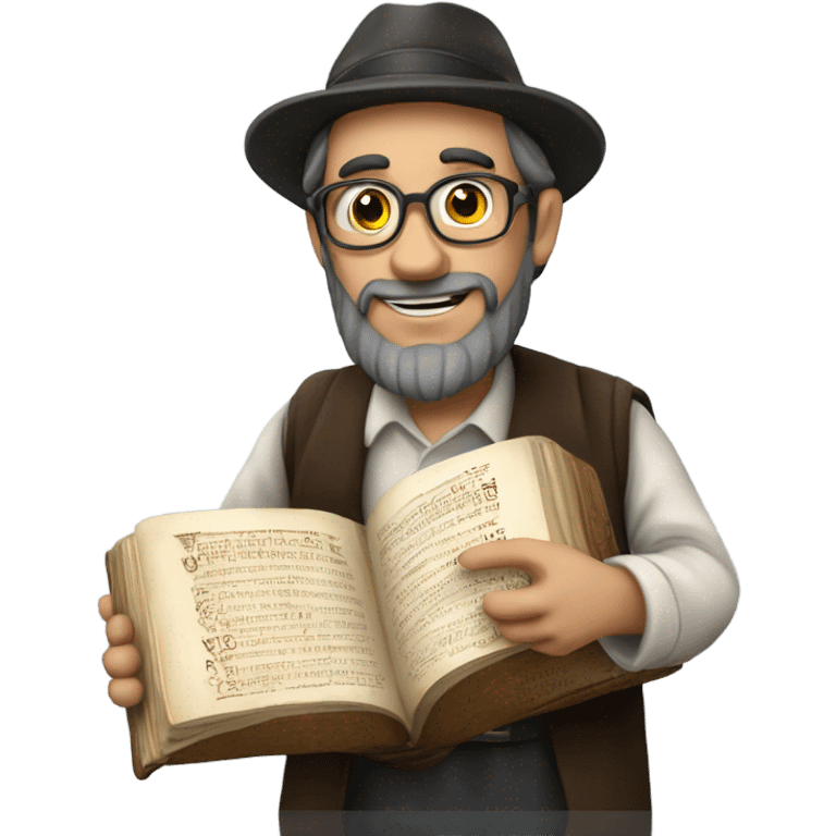 jewish holding a scroll of scripture and the star of david emoji