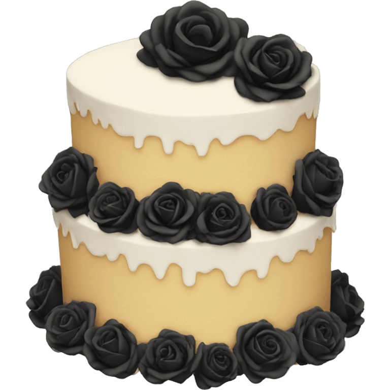 Cake with black roses emoji