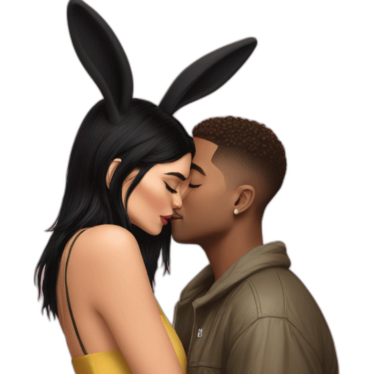 bad bunny kissing kendall jenner emoji