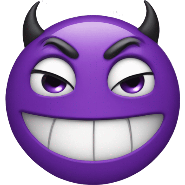 purple devil emoji smirking and covering eyes  emoji