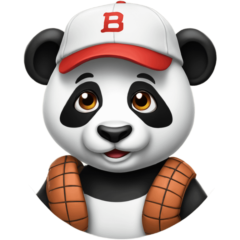 Cool panda with baseball cap emoji