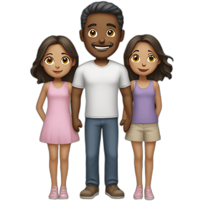 Man with two girls  emoji