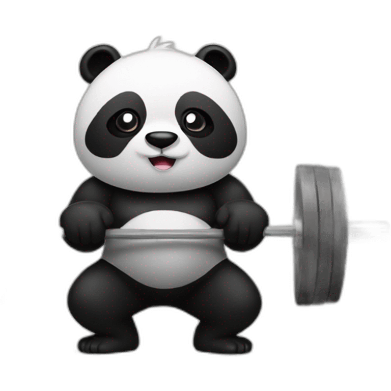 Panda weightlifting  emoji