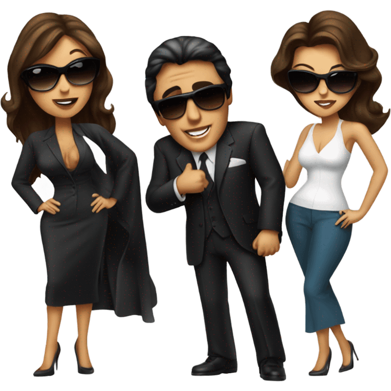 Tony Montana sunglasses with 3 attractive women emoji