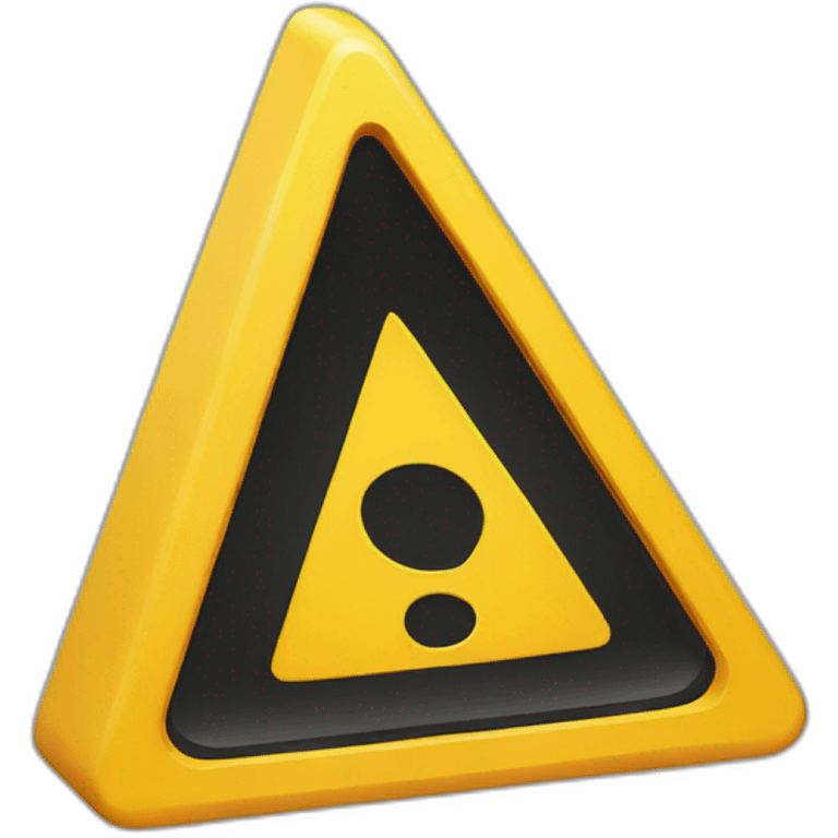 yellow triangular sign sign with black exclamation mark at an angle view emoji