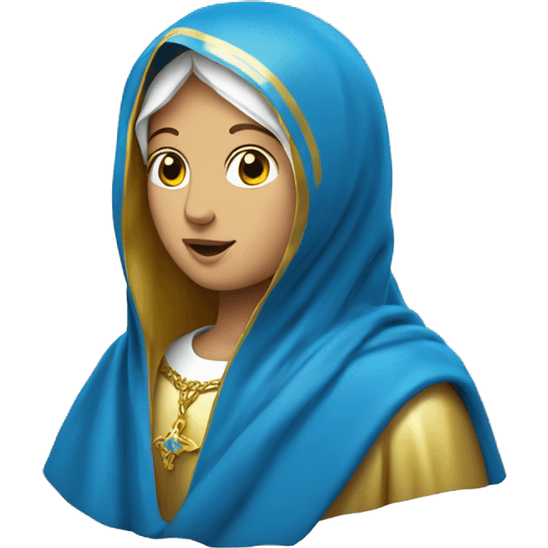 Virgin Mary with blue veil and golden aureole emoji