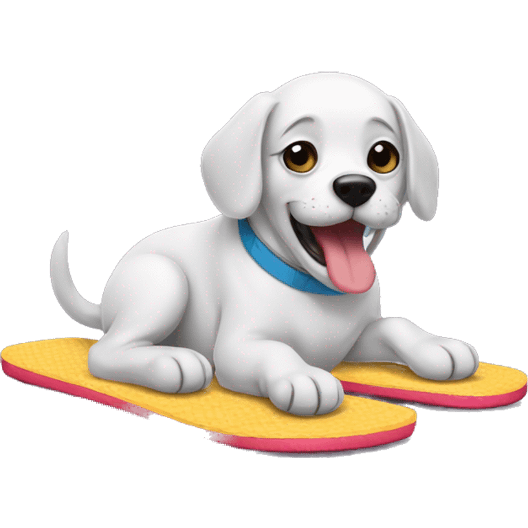 Dog with home flip flops in the mouth  emoji