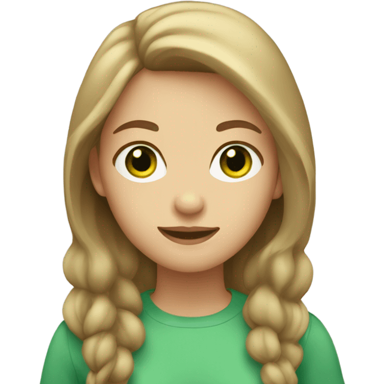 girl with brown light hair and green eyes emoji