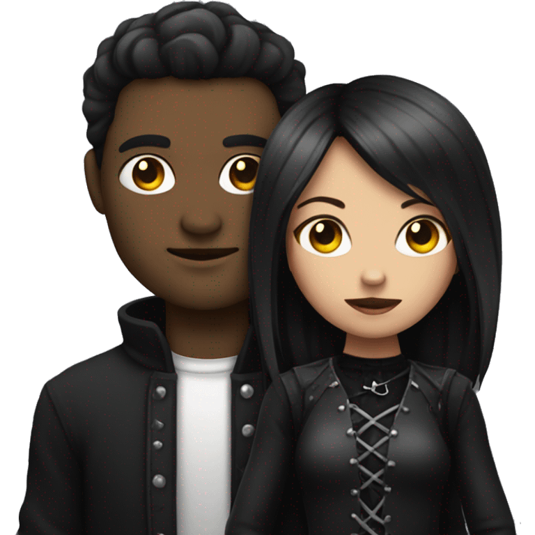 man holding a goth girl emoji