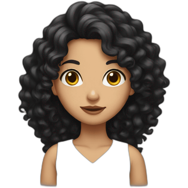 Saudi girl with a long black curly hair  emoji