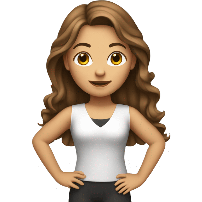 Dance teacher, long brown-haired girl  emoji