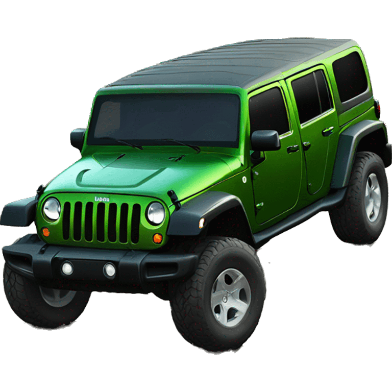 Realistic jeep wrangler 4door green  emoji