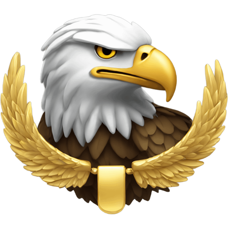 Eagle with gold Cuban link on  emoji