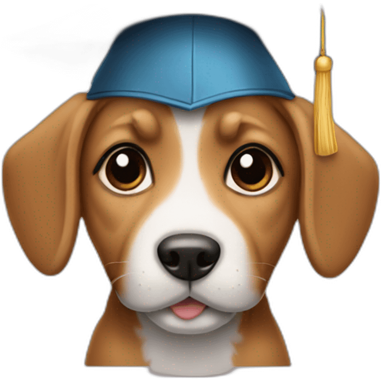 puppy with a mortarboard emoji