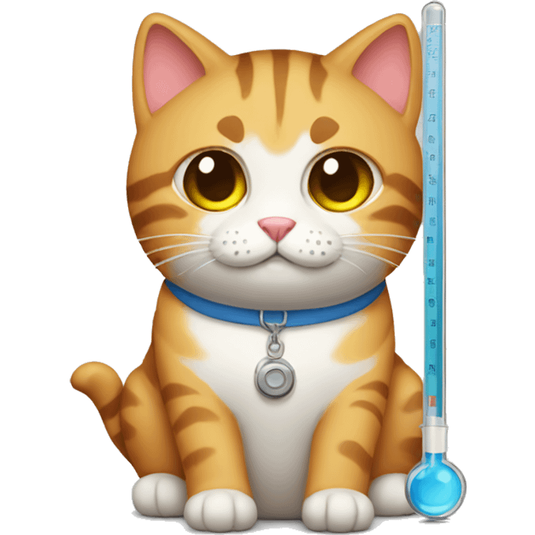 cat holding thermometer  emoji