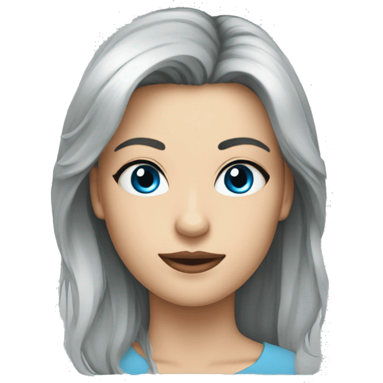 Frau mit blauen Augen und schwarzen Haaren emoji