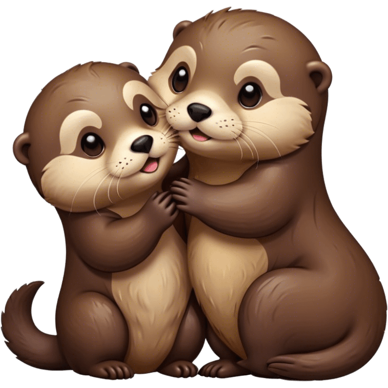 Kissing otters  emoji