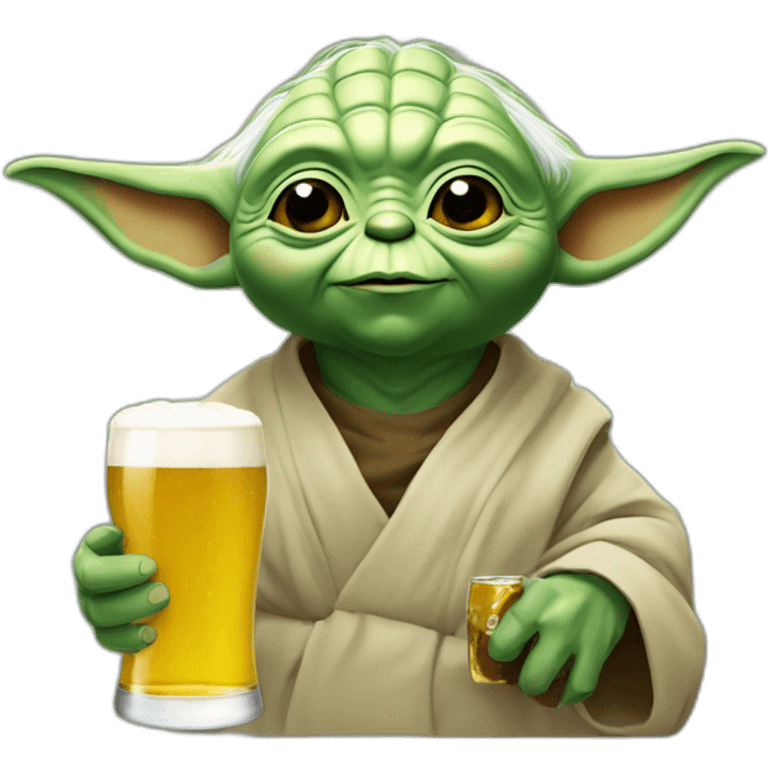 Yoda buvant une bière  emoji