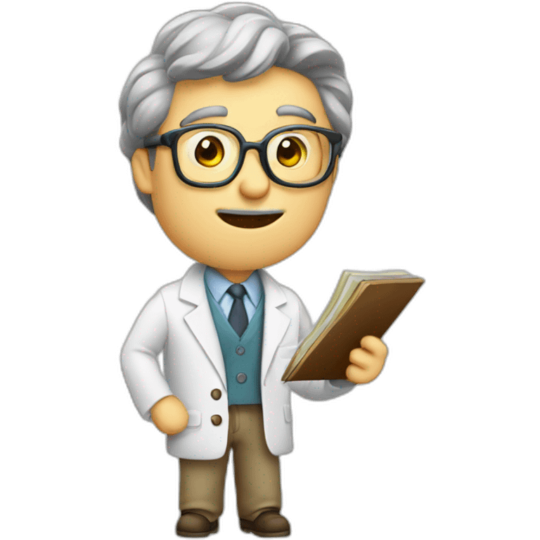 Funny researcher professor with ADHD emoji