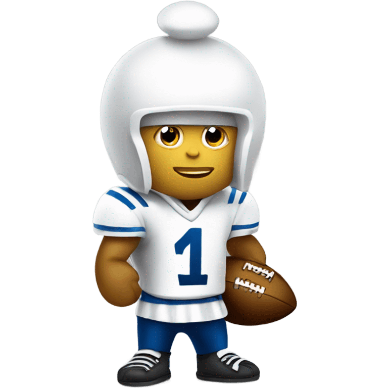 white chess pawn wearing american football gear emoji