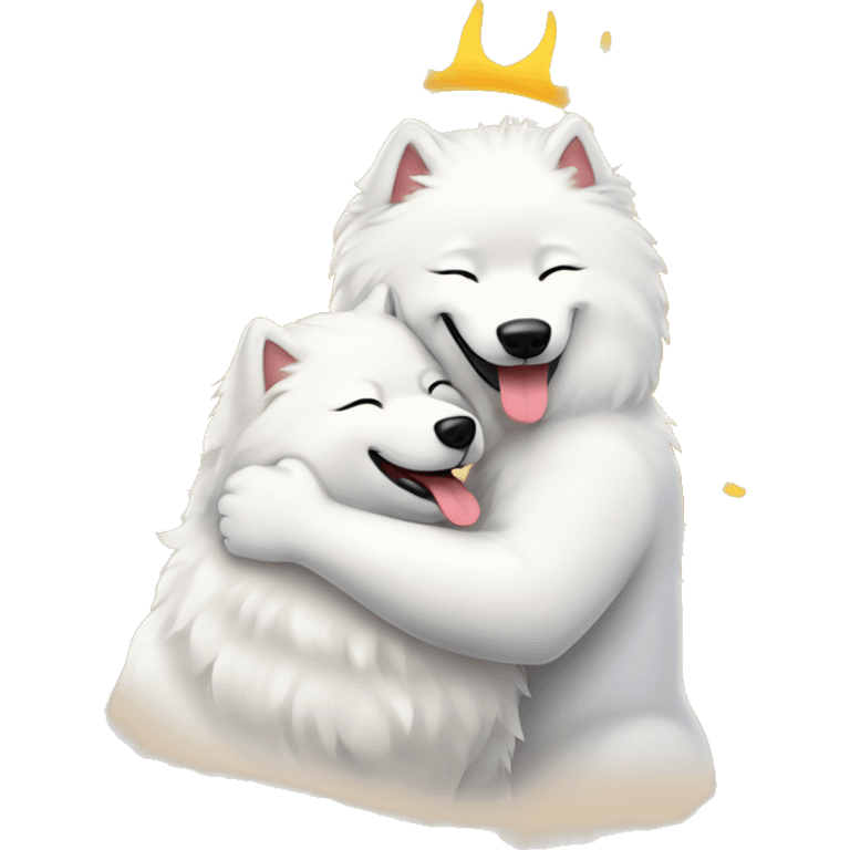 samoyed hug and sun emoji