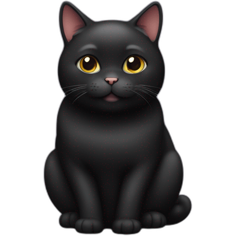 fat black cute cat emoji