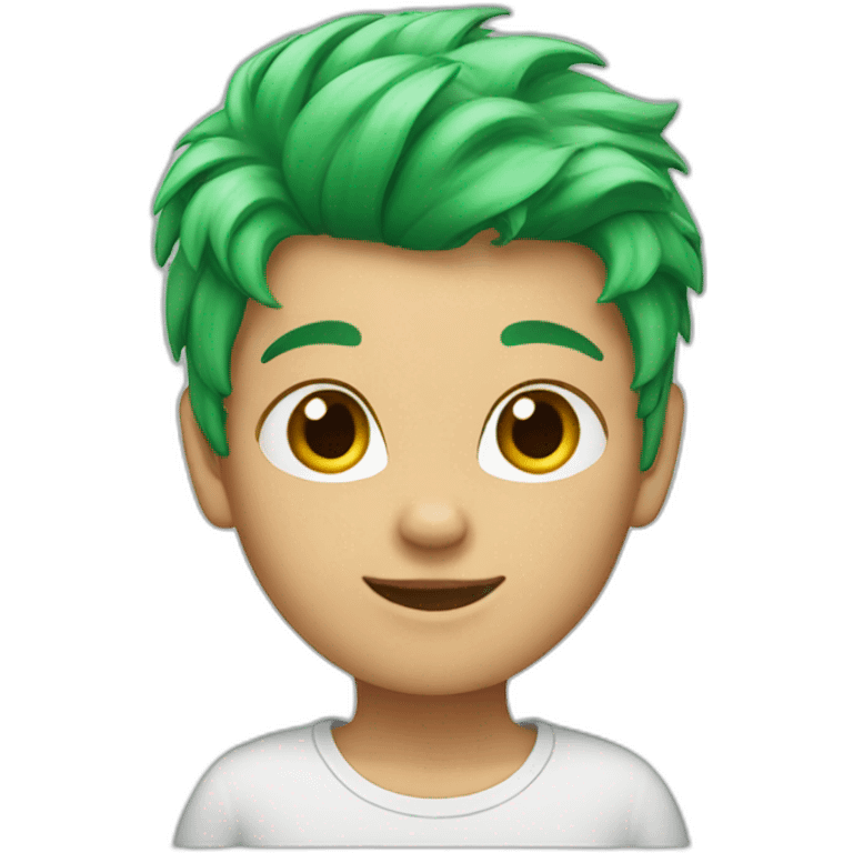 Cat green hair emoji