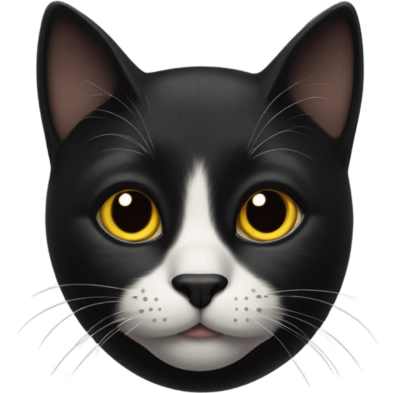 black cat with with dot on nose emoji