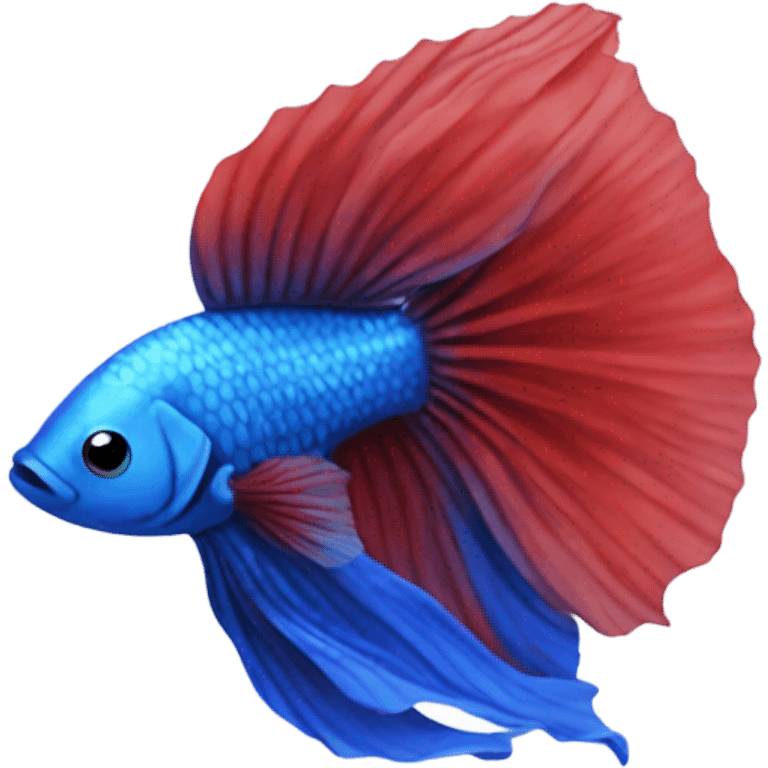 Red betta fish with blue on belly emoji