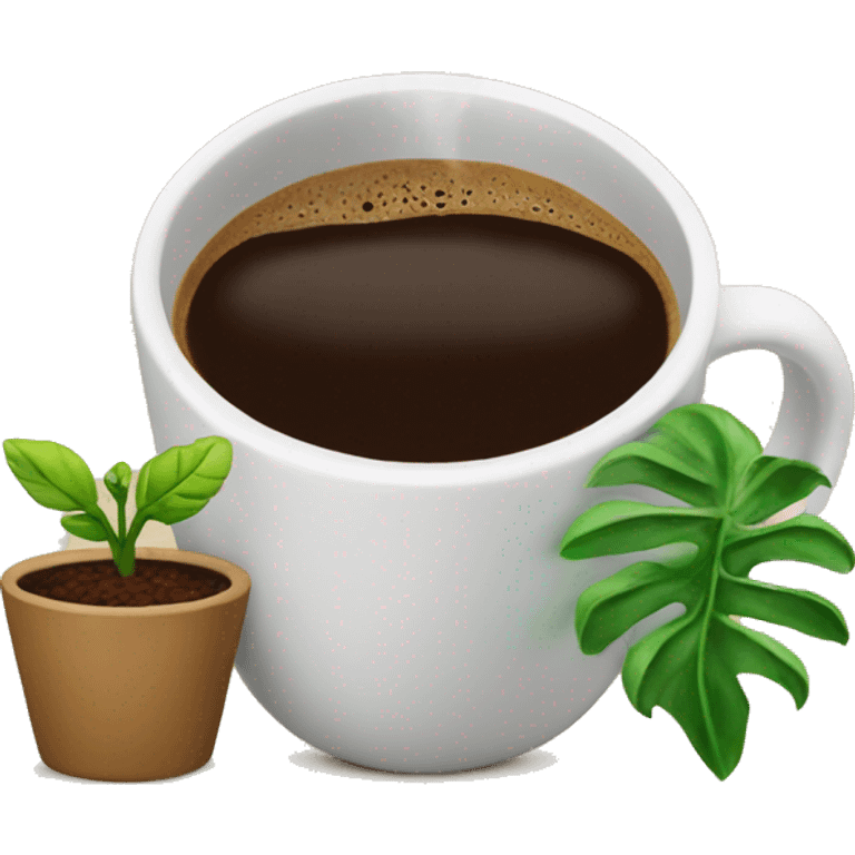 Coffee and an  egplant emoji