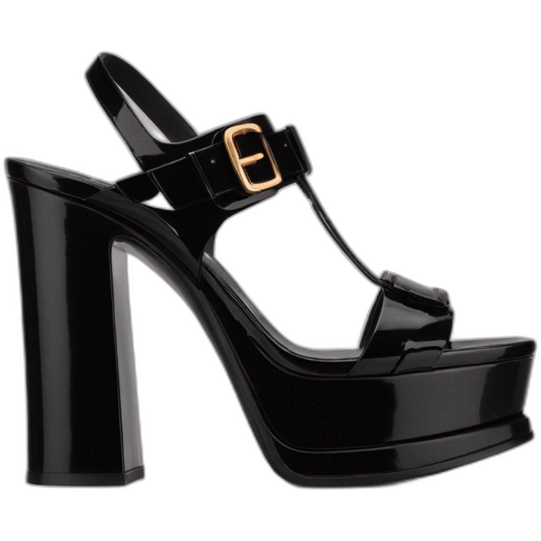 Ysl heel sandal  TRIBUTE PLATFORM SANDAL black PATENT LEATHER emoji