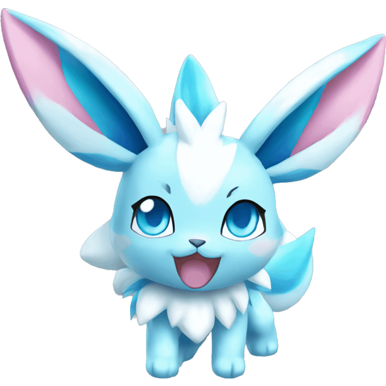 Shiny colorful Glaceon Sylveon Pokémon emoji