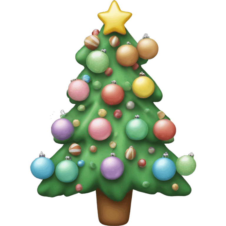 Christmas tree with pastel candy ornaments  emoji