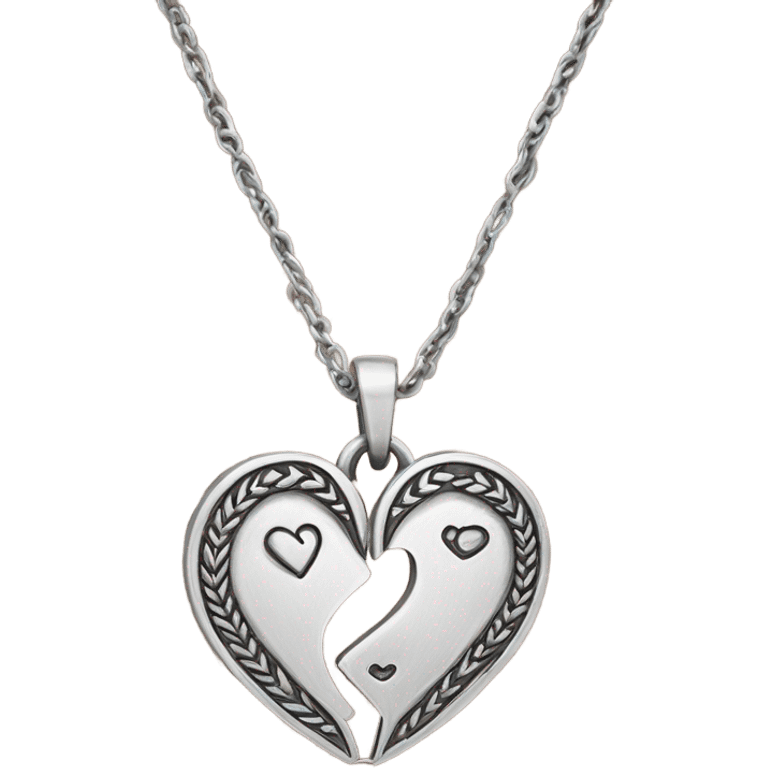 Best friend heart necklaces  emoji