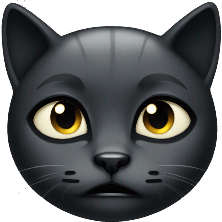 Black cat cry emoji