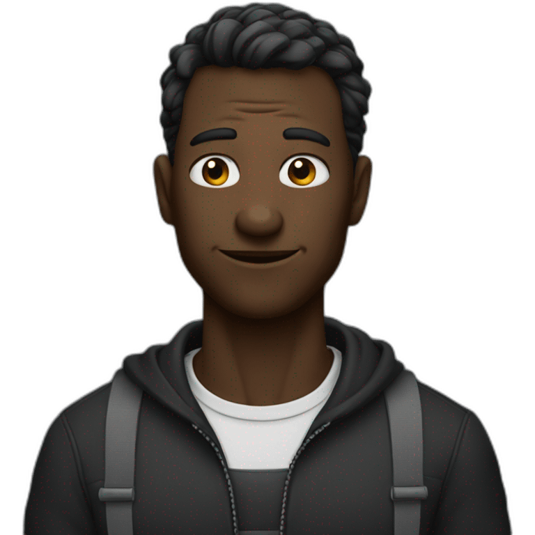 homme noir qui souris emoji