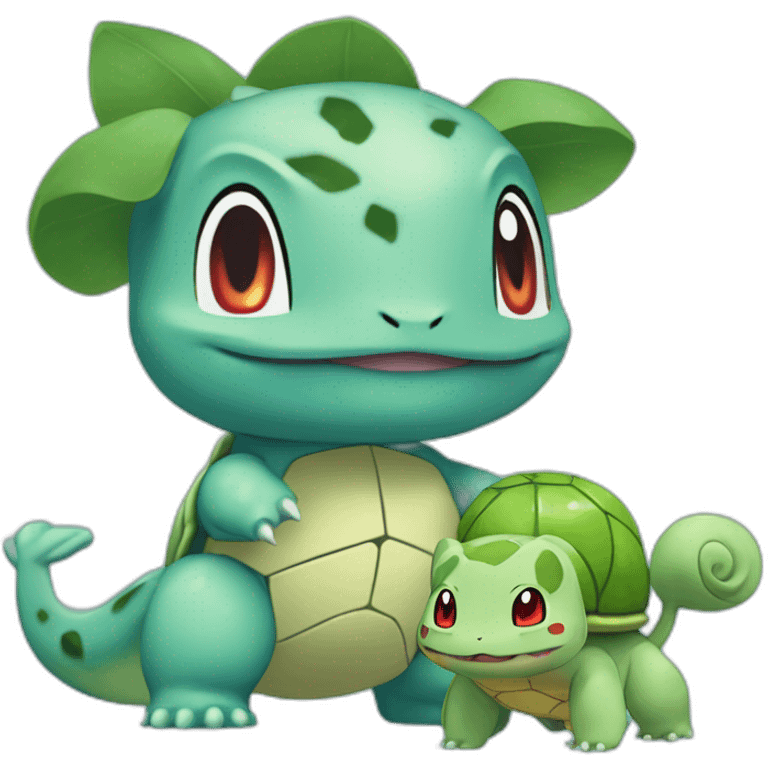 create a new pokemon mixing Bulbasaur and Squirtle emoji