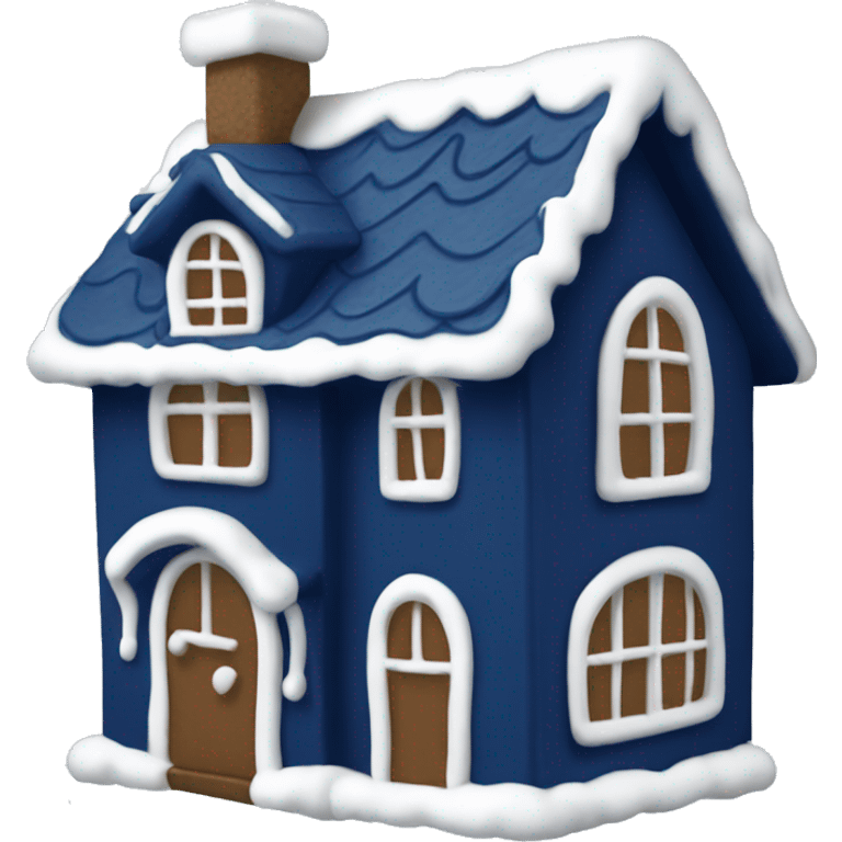 Navy blue gingerbread house emoji