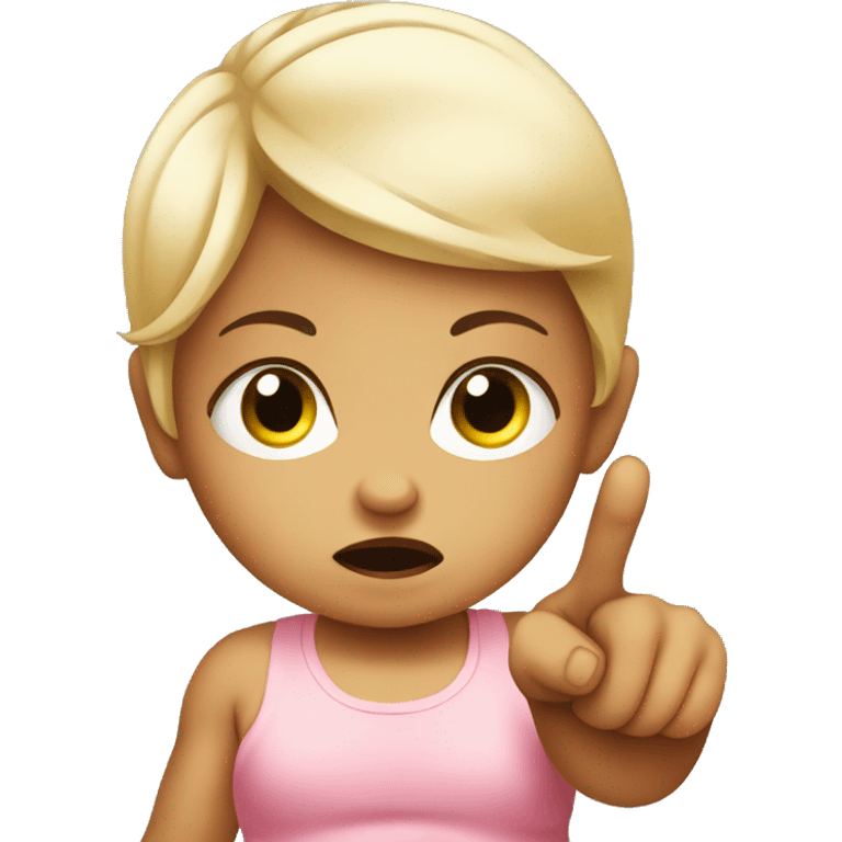 angry baby girl pointing with hand emoji