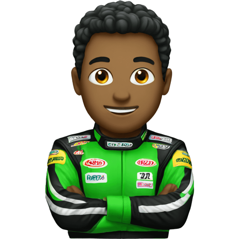 Black and green racecar  emoji