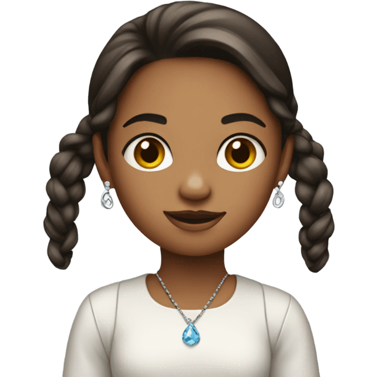 girl with ipad and earrings emoji