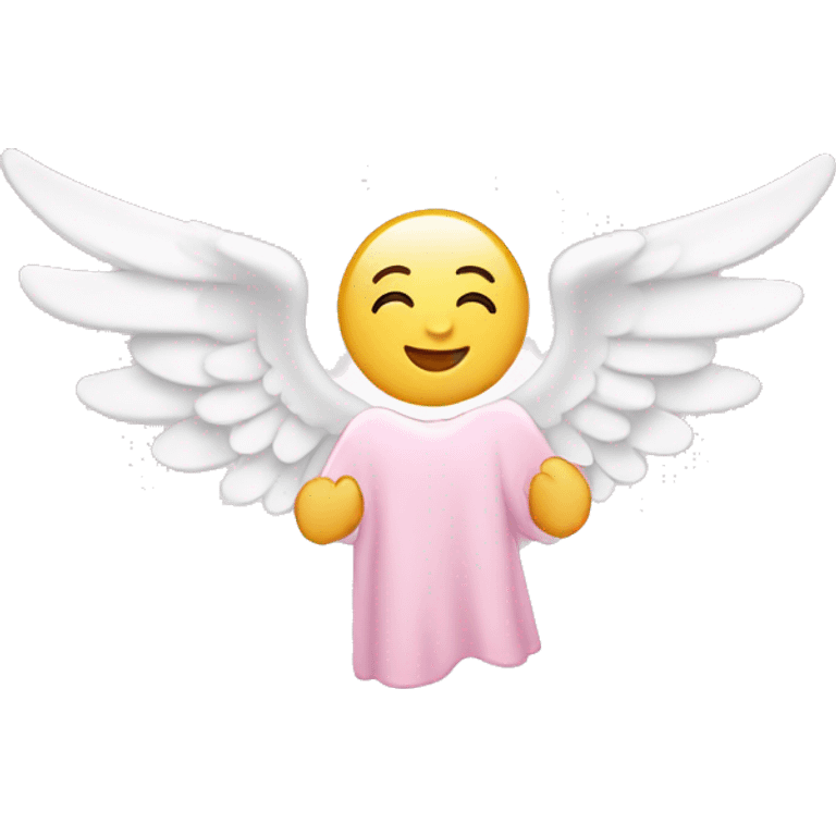 Light pink star with white angel wings emoji