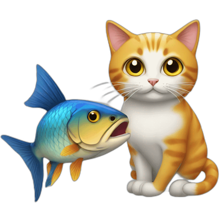 fish and cat emoji