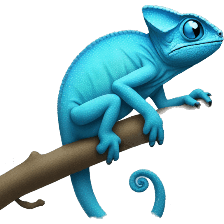 A blue chameleon emoji