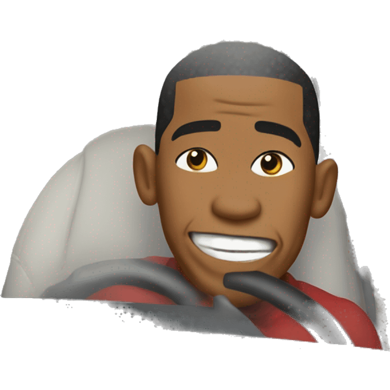 Obama driving Lightning McQueen emoji