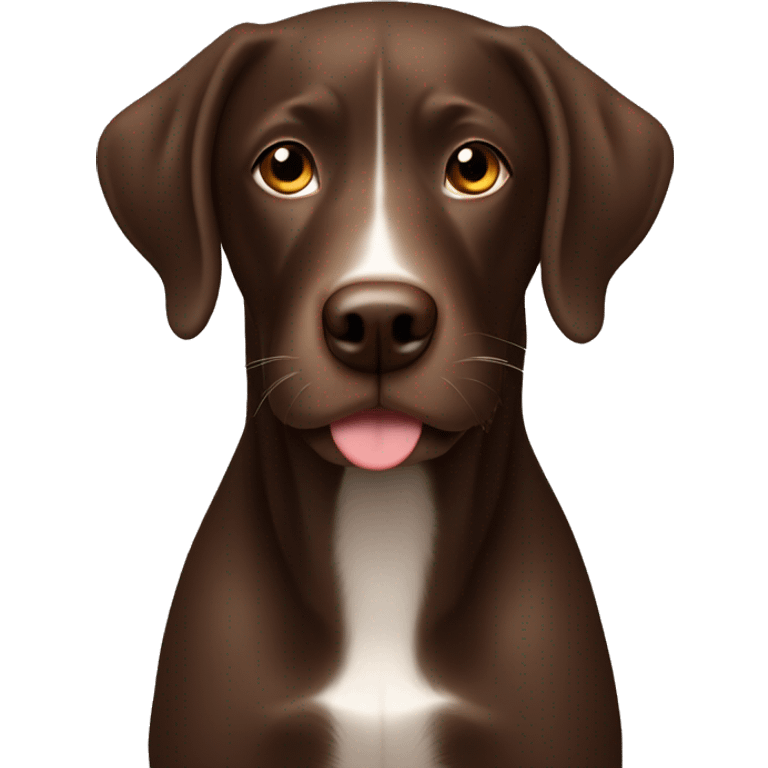 Chocolate lab with white patch of hair on chest emoji