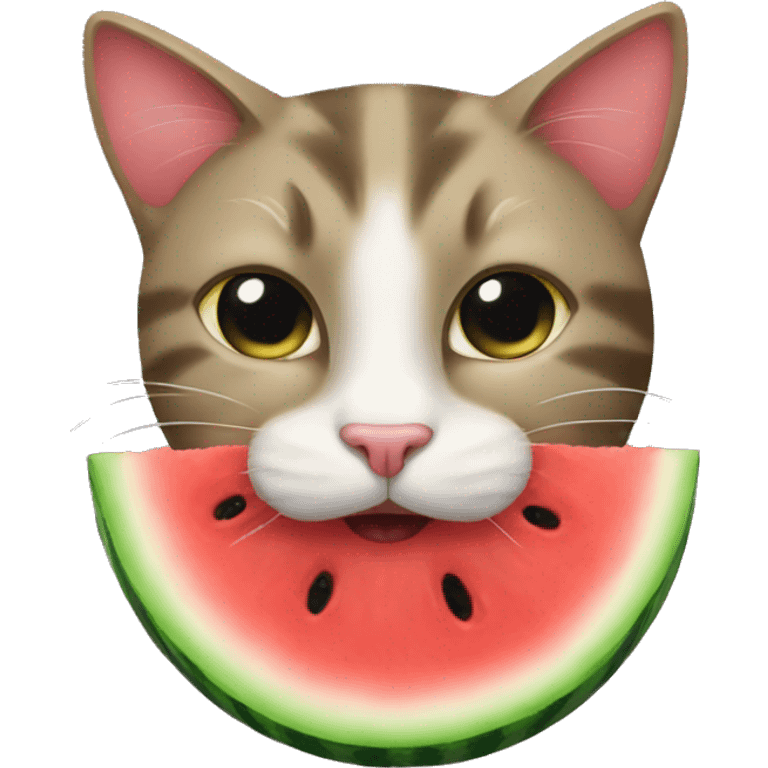 Cat eat watermelon  emoji