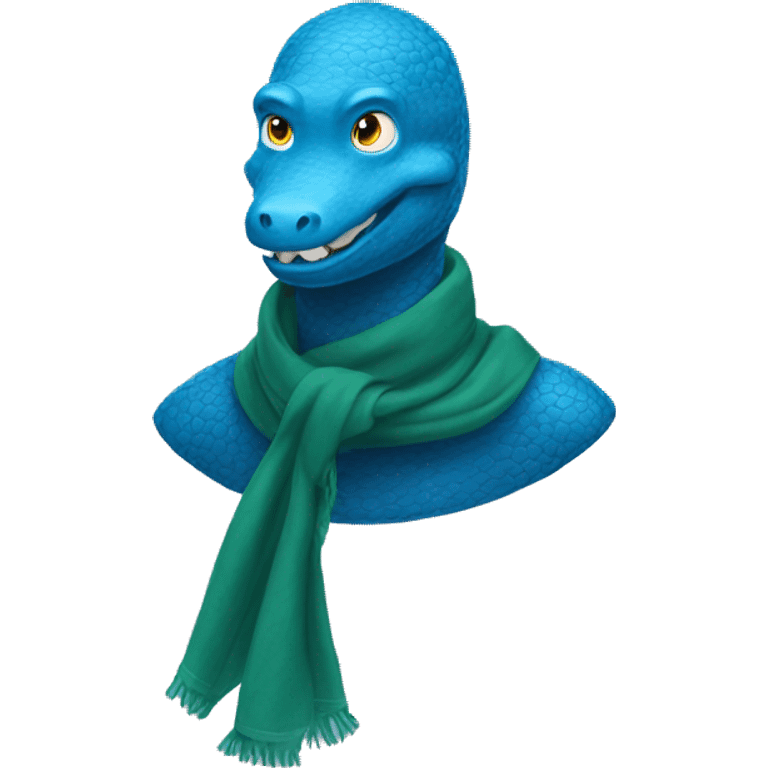 blue neck scarf, Aligator surfing emoji